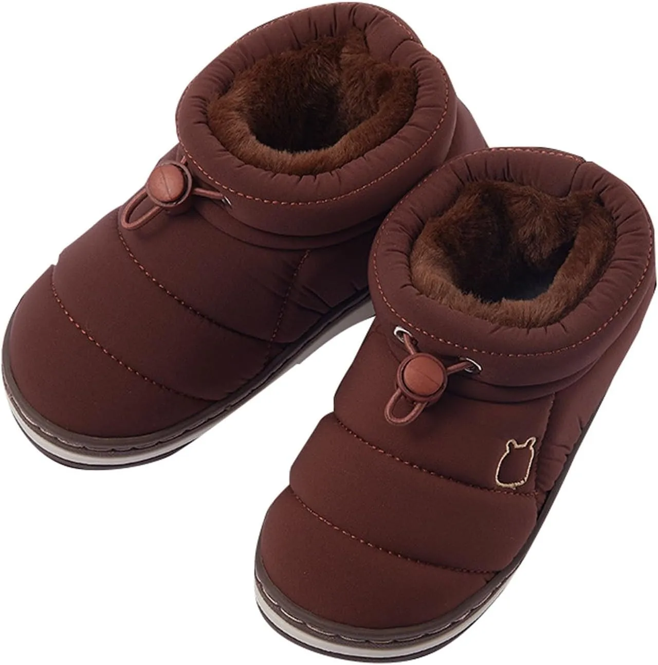 Toddler Kids Warm House Boots Water Proof Slippers for Boys Girls Fuzzy  Lined Comfy Platform Indoor Shoes