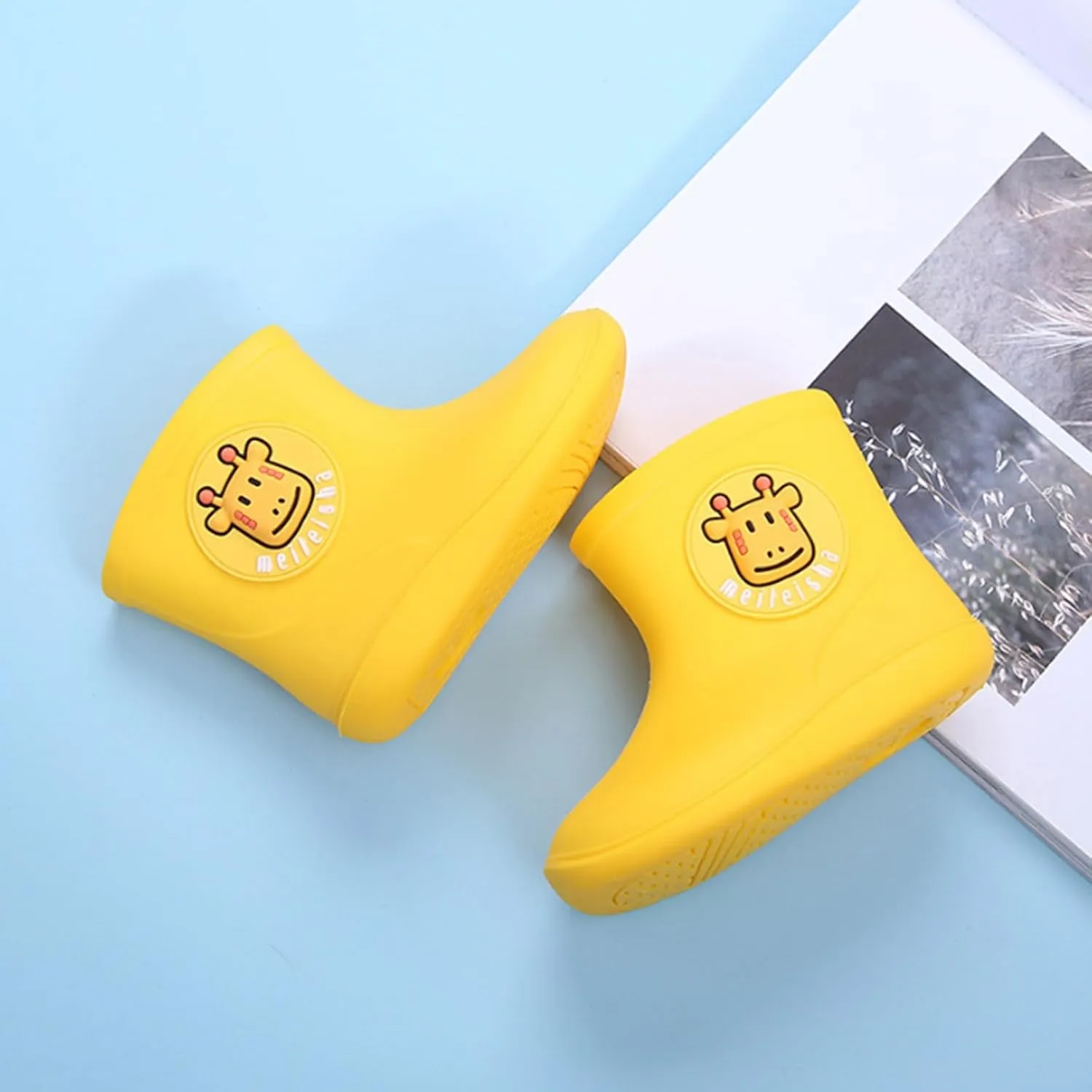 Toddler Rain Boots for Boys Girls, Waterproof eamless Lightweight Rubber Boots Kids Rain Boots Outdoor Playing