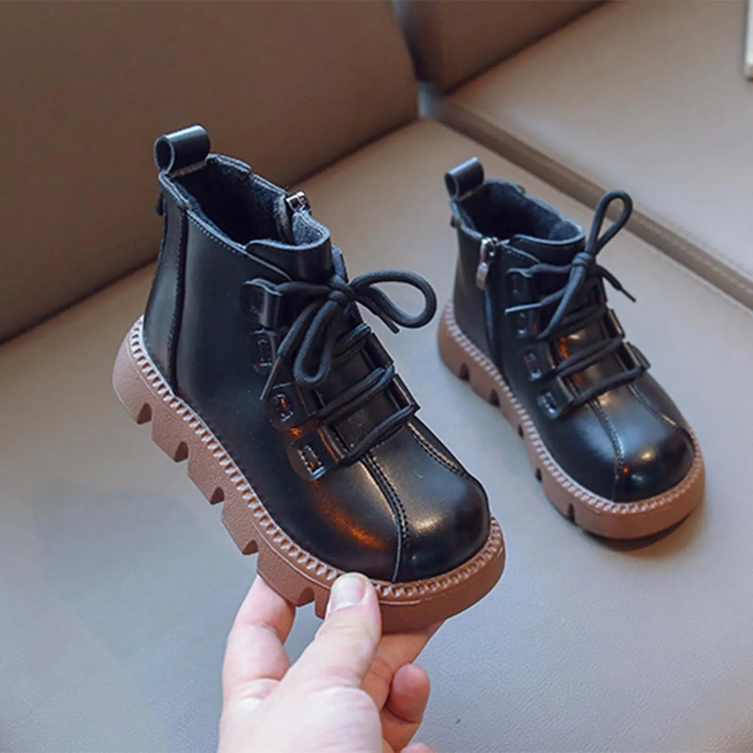 Toddler Shoes 4c Fashion Winter Children Boots For Boys And Girls Slip Thick Soles Flat Bottoms Boot Little Girls