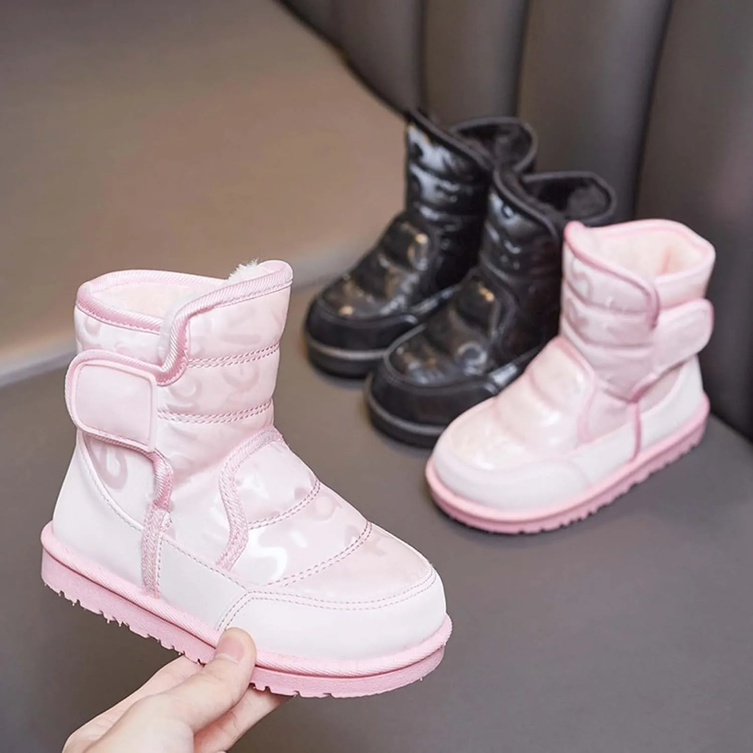 Toddler Snow Boots Boys Snow Boots Size 13 Little Kid Waterproof Non Slip Mid Calf Outdoor Warm Lightweight Snow Boots