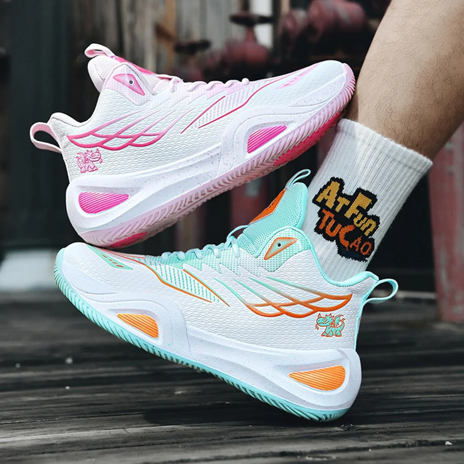 Unisex Basketball Shoes Shock-Absorbing Wear-Resistant Fashionable Lightweight Sports Training Boots