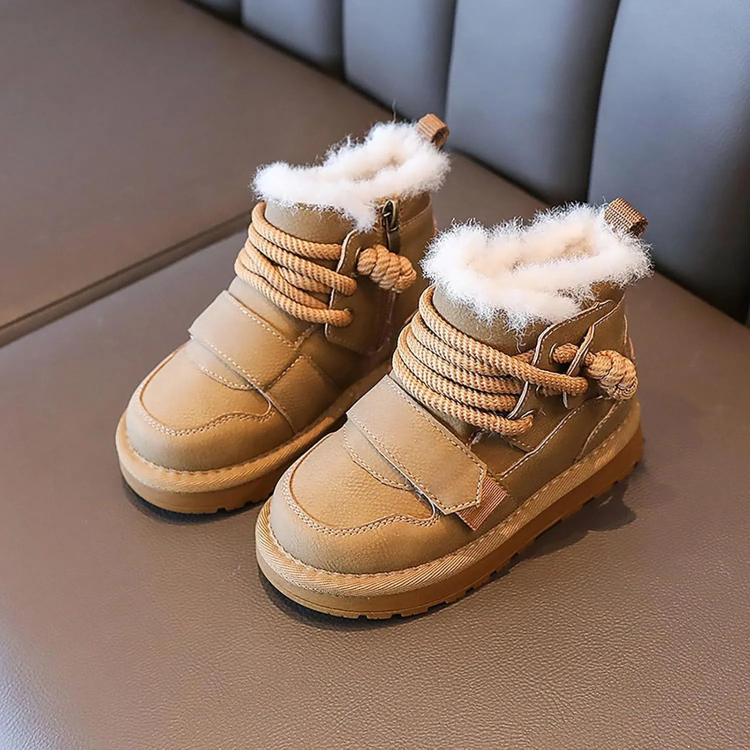 Winter Girls Boys Ankle Boots Comfortable Warm Lined Casual Shoes Sports Shoes Outdoor Children Baby Cowboy Boot