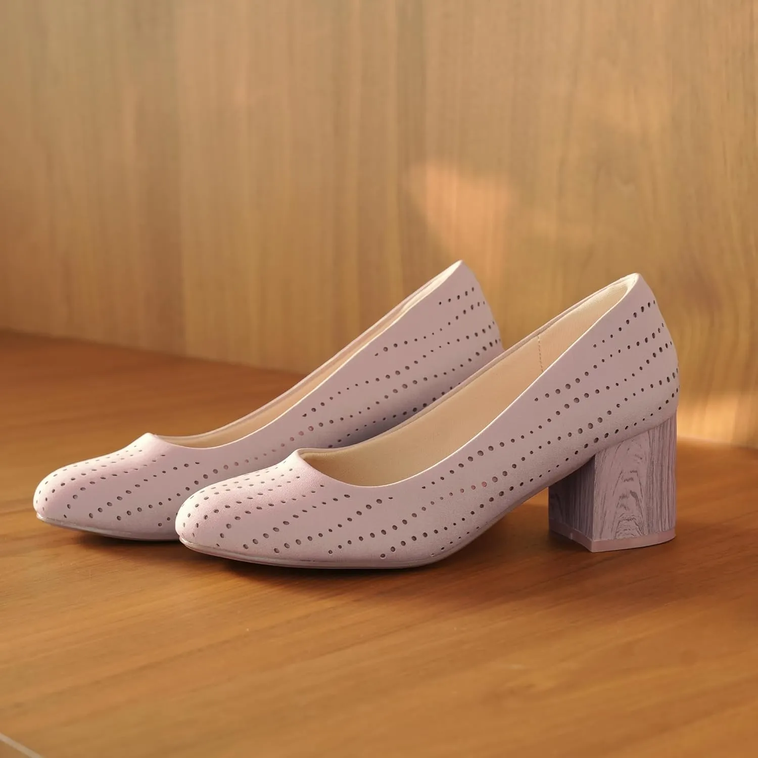 Women Low Block Chunky Heels Work Pumps Comfortable Dress Shoes
