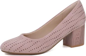 Women Low Block Chunky Heels Work Pumps Comfortable Dress Shoes