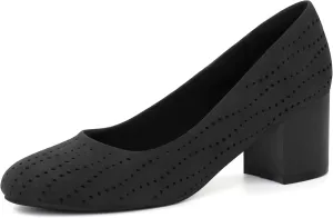 Women Low Block Chunky Heels Work Pumps Comfortable Dress Shoes