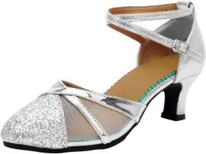 Women Rhinestone Ballroom Dance Shoes Latin Performance Dance Shoes