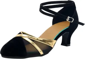 Women Rhinestone Ballroom Dance Shoes Latin Performance Dance Shoes