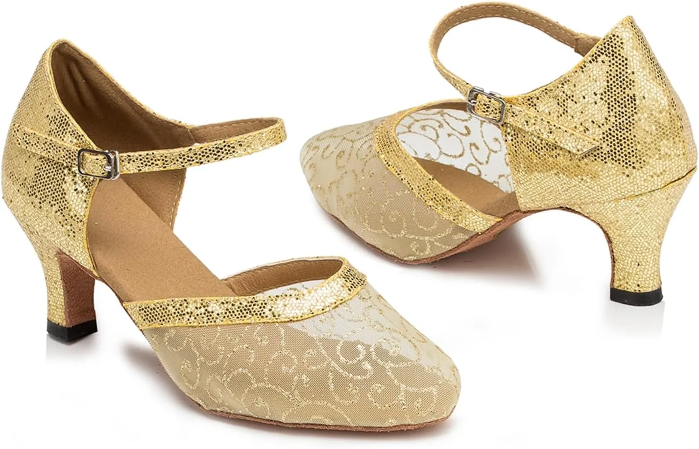 Women's Closed-Toe Ballroom Latin Party Wedding Performance Dance Shoes
