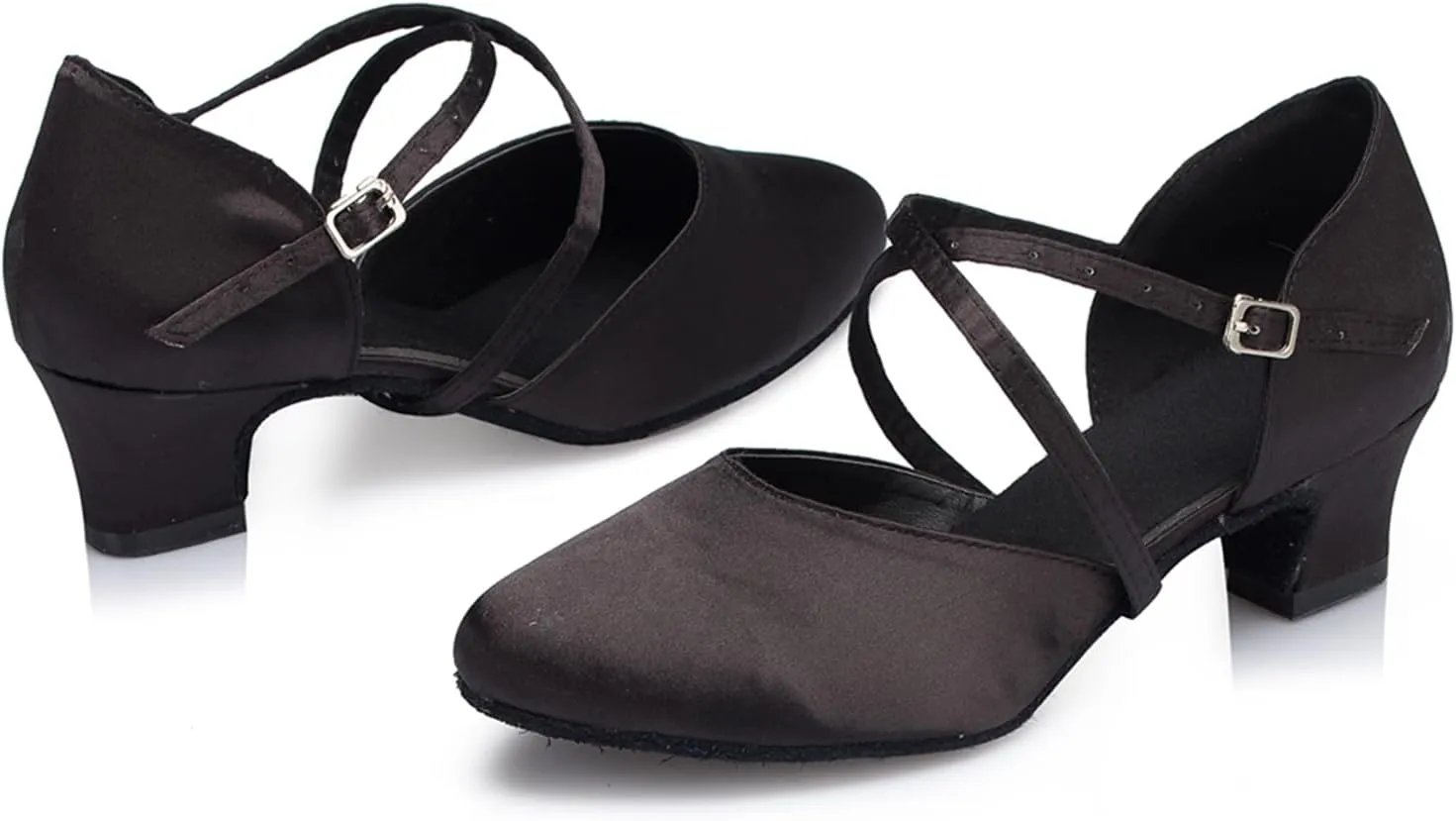 Women's Closed-Toe Ballroom Latin Party Wedding Performance Dance Shoes