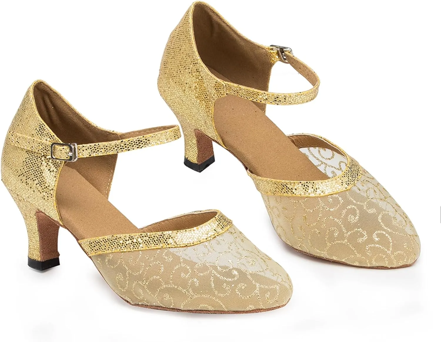 Women's Closed-Toe Ballroom Latin Party Wedding Performance Dance Shoes