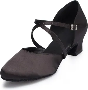 Women's Closed-Toe Ballroom Latin Party Wedding Performance Dance Shoes