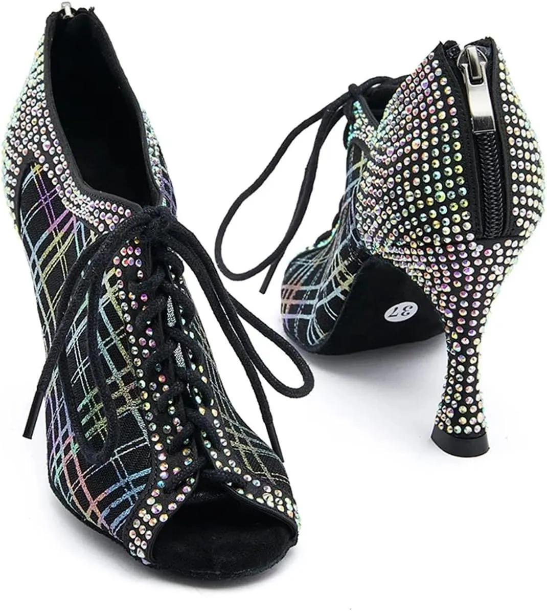 Women's Elegant Latin Dance Shoes - Ballroom Breathable Mesh Lightweight Party Sandals, 5CM/2Inch Heel Height