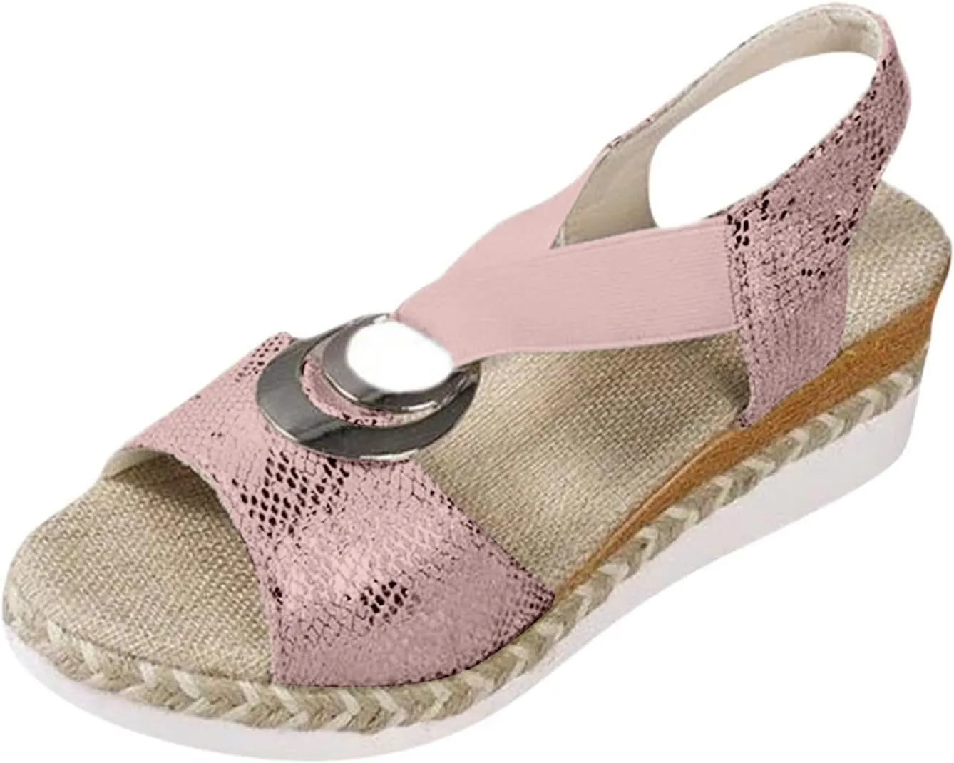 Womens Flat Sandals Dressy Casual Bohemian Style Summer Beach Comfortable Walking Slip on Shoes Orthopedic Wedge Open Toe Breathable Arch Support Elegant Sandals