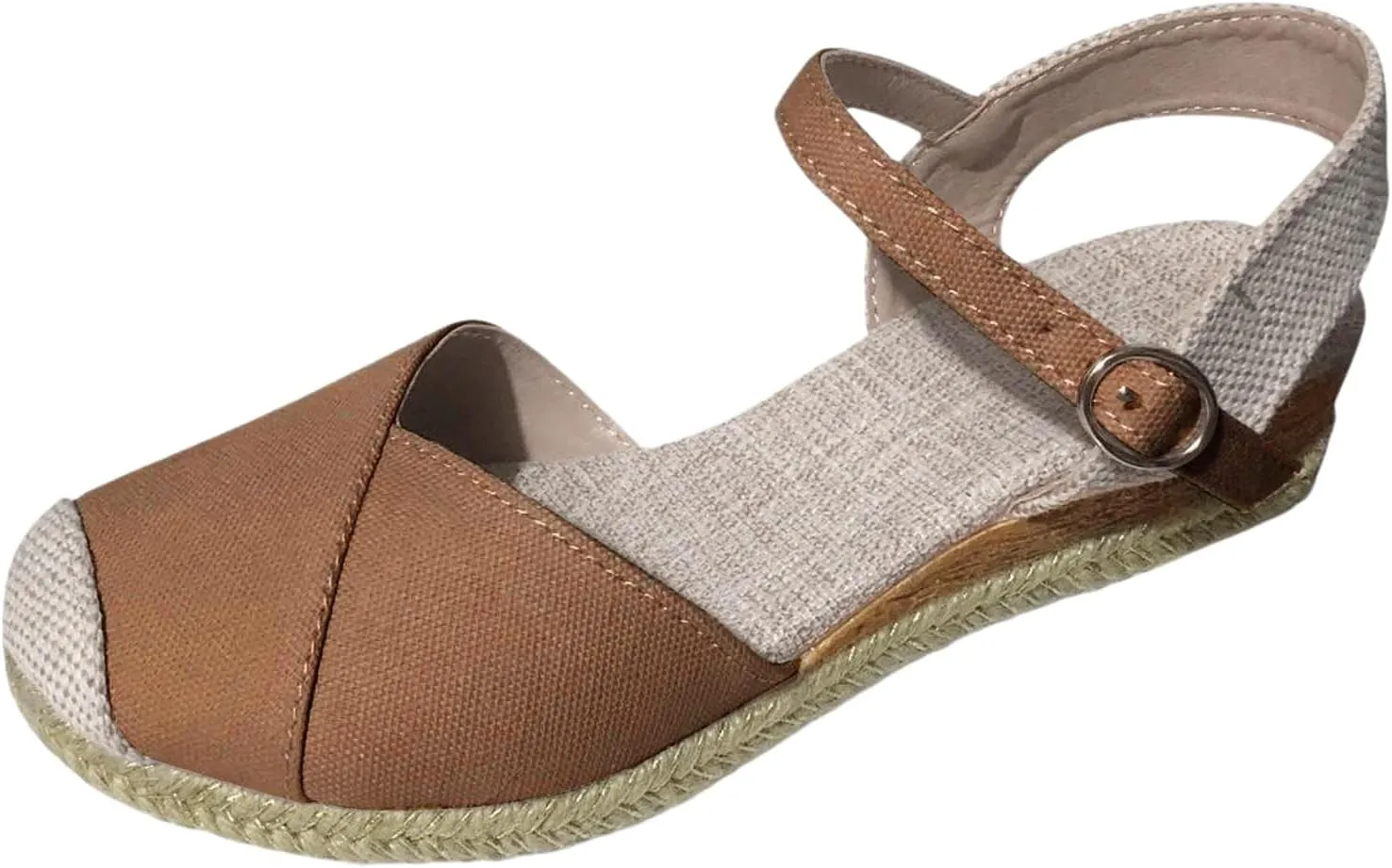 Womens Orthopedic Platform Wedge Sandals Espadrilles Comfortable Ankle Strap Adjustable Closed Toe Sandals Dressy Wedges Elegant Slip Shoes