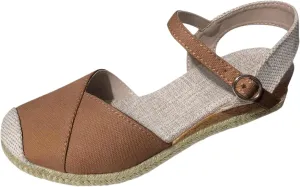 Womens Orthopedic Platform Wedge Sandals Espadrilles Comfortable Ankle Strap Adjustable Closed Toe Sandals Dressy Wedges Elegant Slip Shoes