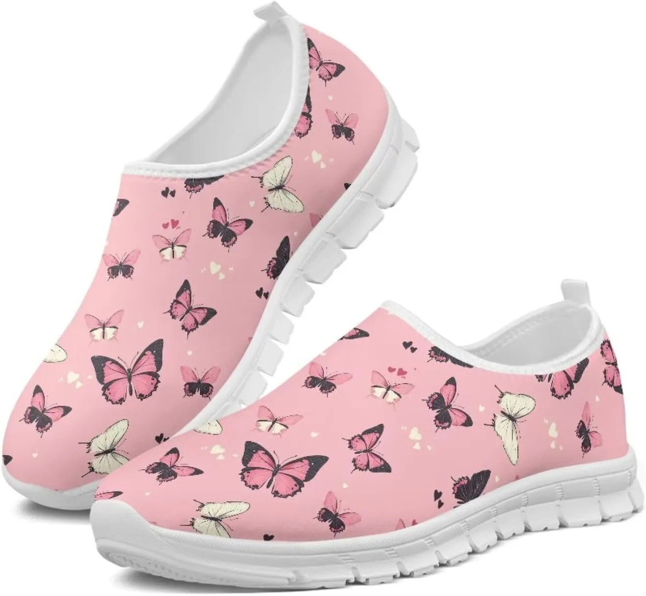 Women's Sneakers Comfy Breathable Lightweight Low Cut Non Slip Walking Running Shoes Valentine's Prints