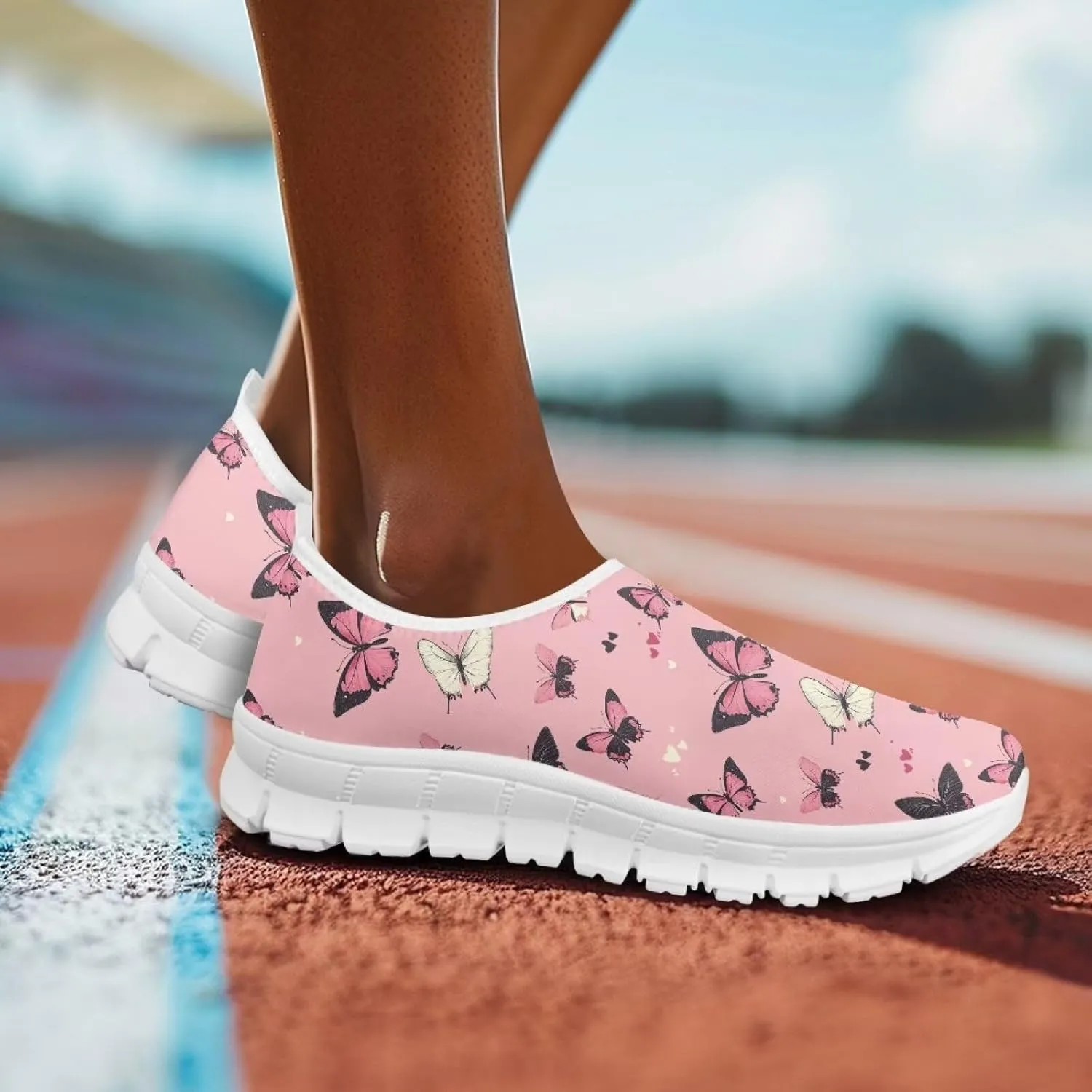 Women's Sneakers Comfy Breathable Lightweight Low Cut Non Slip Walking Running Shoes Valentine's Prints