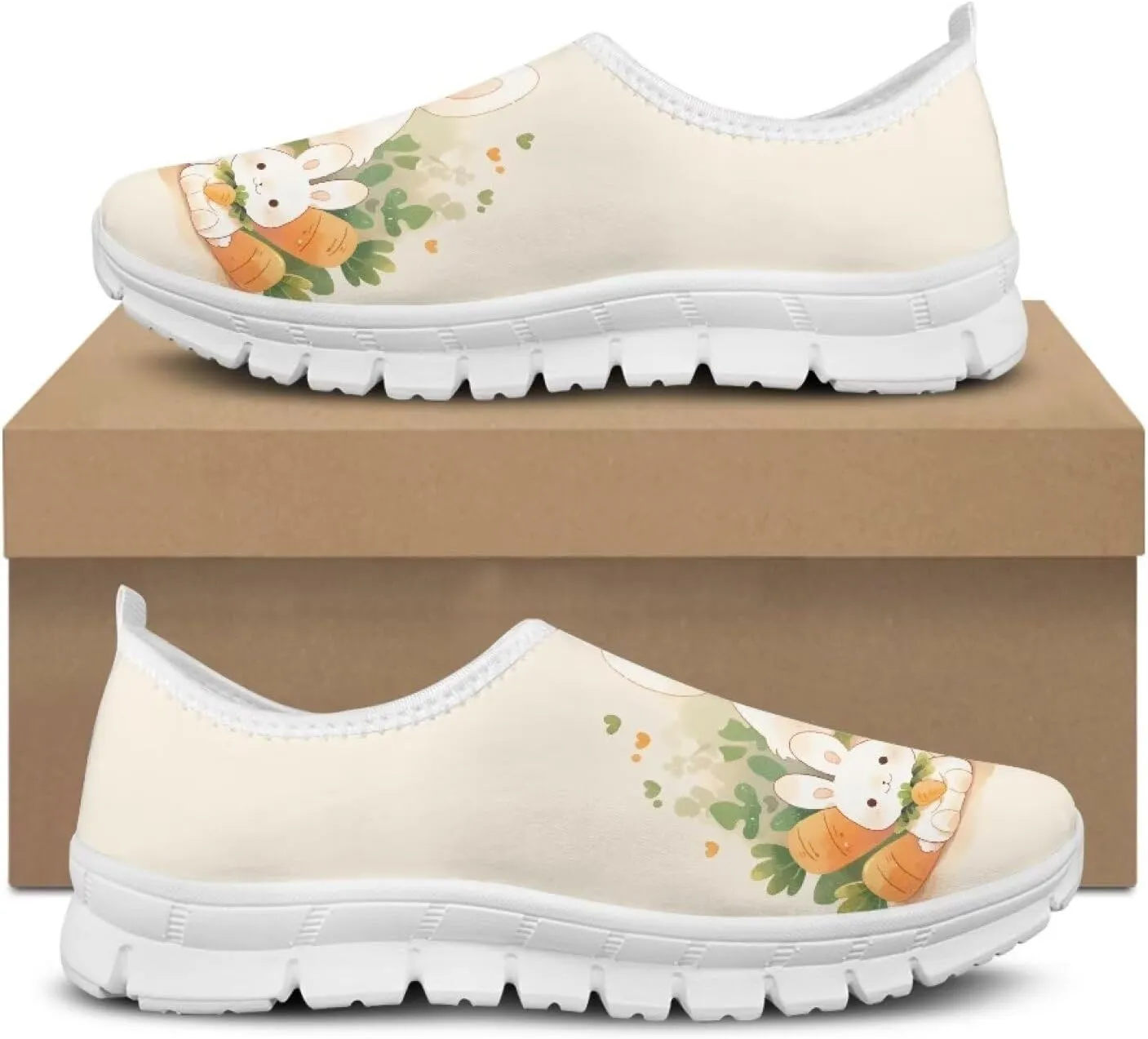 Women's Sneakers Comfy Breathable Lightweight Low Cut Non Slip Walking Running Shoes Valentine's Prints