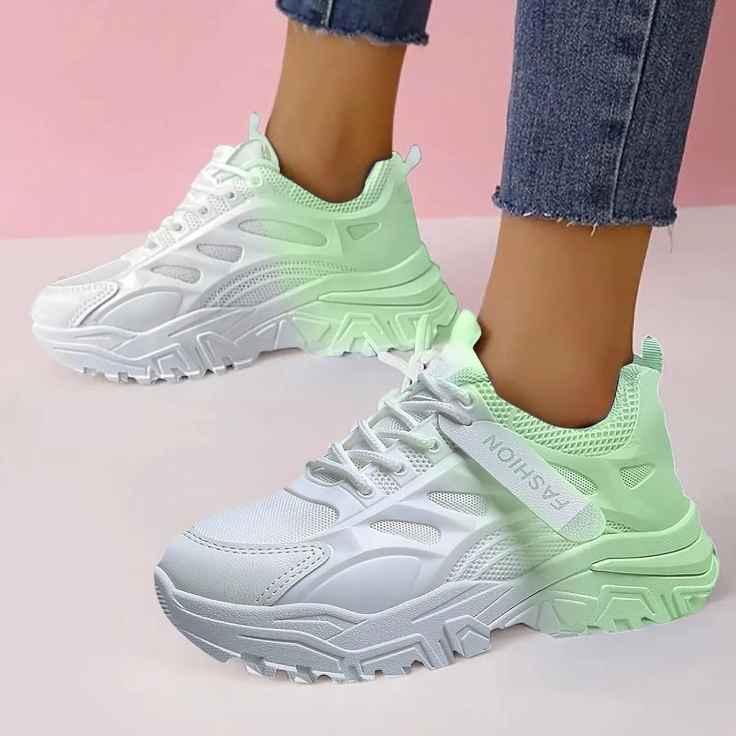Women's Walking Shoes Lightweight Workout Casual Thick Sole Non Slip Fashion Sneakers Comfy Sport Shoes for Women