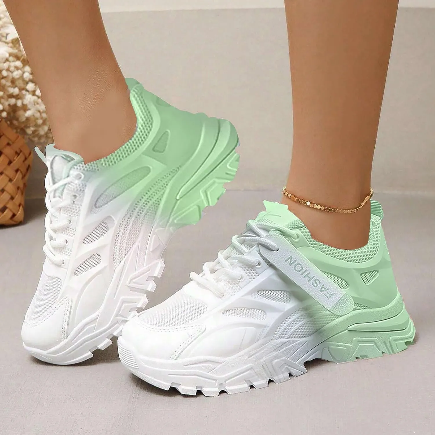 Women's Walking Shoes Lightweight Workout Casual Thick Sole Non Slip Fashion Sneakers Comfy Sport Shoes for Women