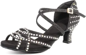 YKXLM Women's Professional Latin Dance Shoes, Ballroom Performance Dance Shoes,Model WH7011