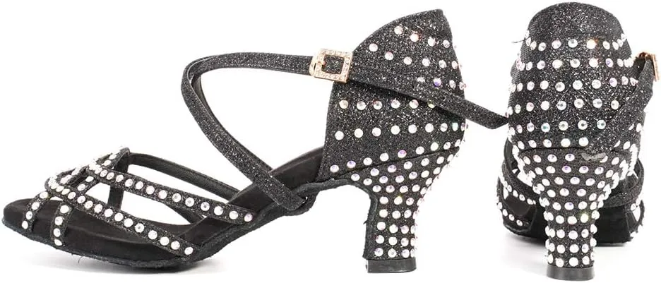 YKXLM Women's Professional Latin Dance Shoes, Ballroom Performance Dance Shoes,Model WH7011