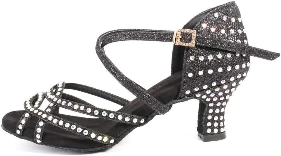 YKXLM Women's Professional Latin Dance Shoes, Ballroom Performance Dance Shoes,Model WH7011