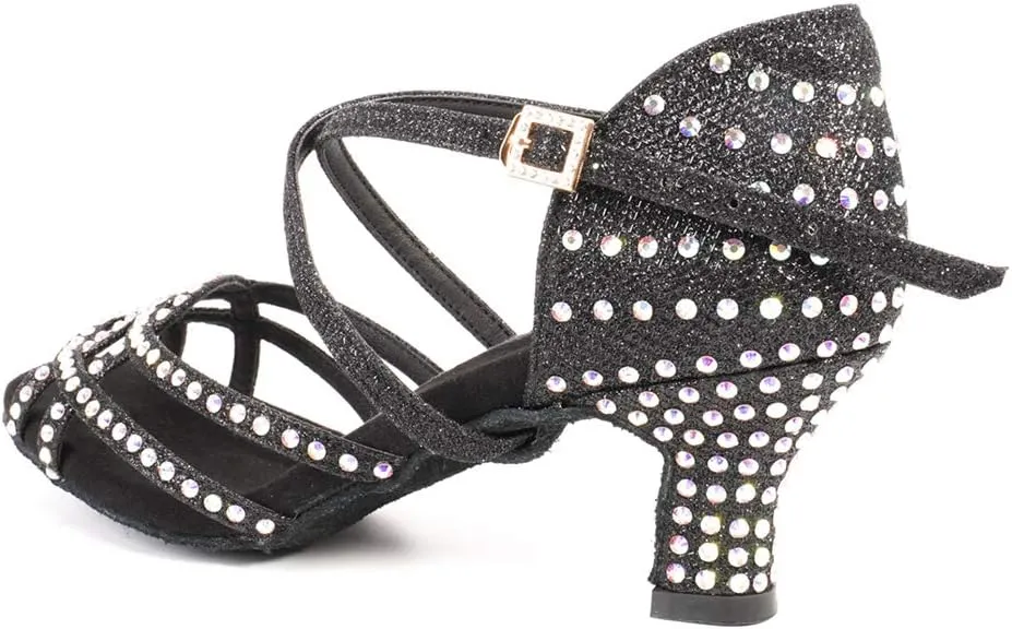 YKXLM Women's Professional Latin Dance Shoes, Ballroom Performance Dance Shoes,Model WH7011