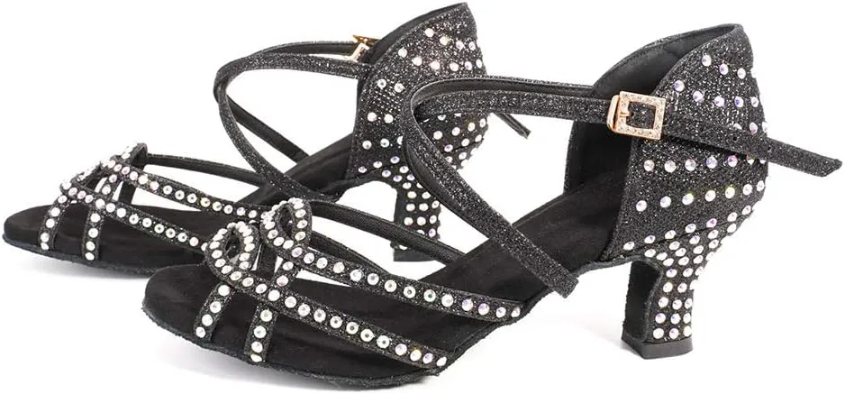 YKXLM Women's Professional Latin Dance Shoes, Ballroom Performance Dance Shoes,Model WH7011